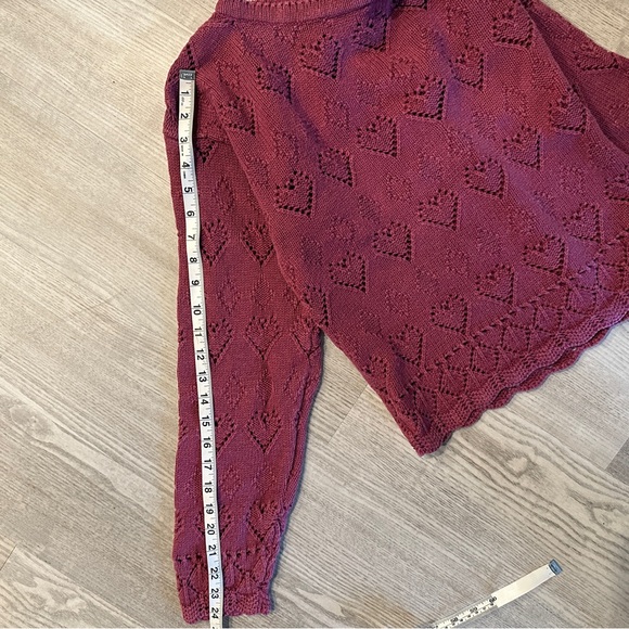 Vintage Pink Paris Sport Club Cotton Ramie Hearts Sweater - Picture 13 of 13